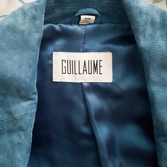 Vtg Guillaume Blue Suede Jacket - Picture 4 of 4